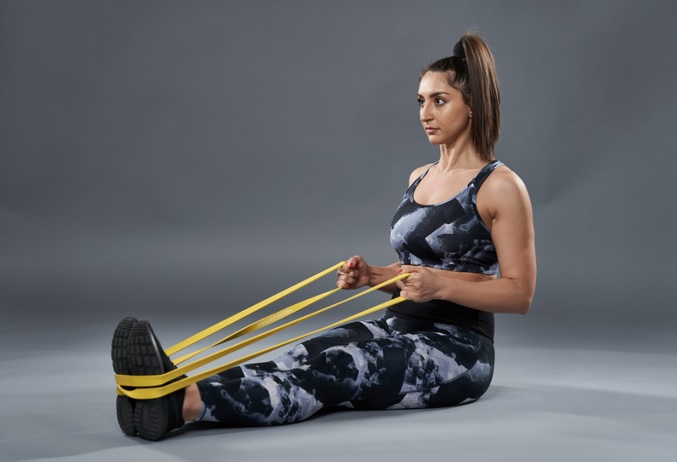stretching tendine di Achille con elastico